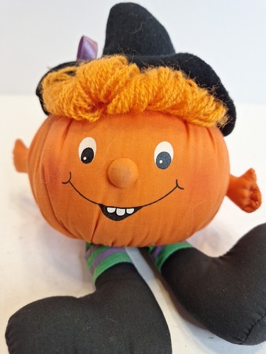 Vintage 1982 Hallmark Jack-O-Lantern strega zucca strega Halloween spettrale carino - Foto 5 di 7