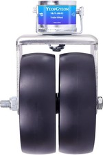 Jack Wheel with Pin - 6" Dual Wheel Caster Wheel Capacity 2000lbs  2000lbs Zinc