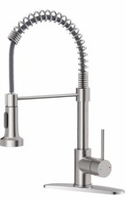 OWOFAN 9009SN-A Brushed Nickel Pull-Down High Arc Kitchen Faucet Low Lead