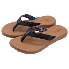 NEW Flojos Women's Memory Foam Flip Flops Sandals 6 NWT Black Brown