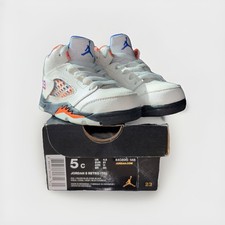 Jordan 5 Retro TD Knicks Sail Orange Blue 5C 440890-148 Used Excellent w/ Box