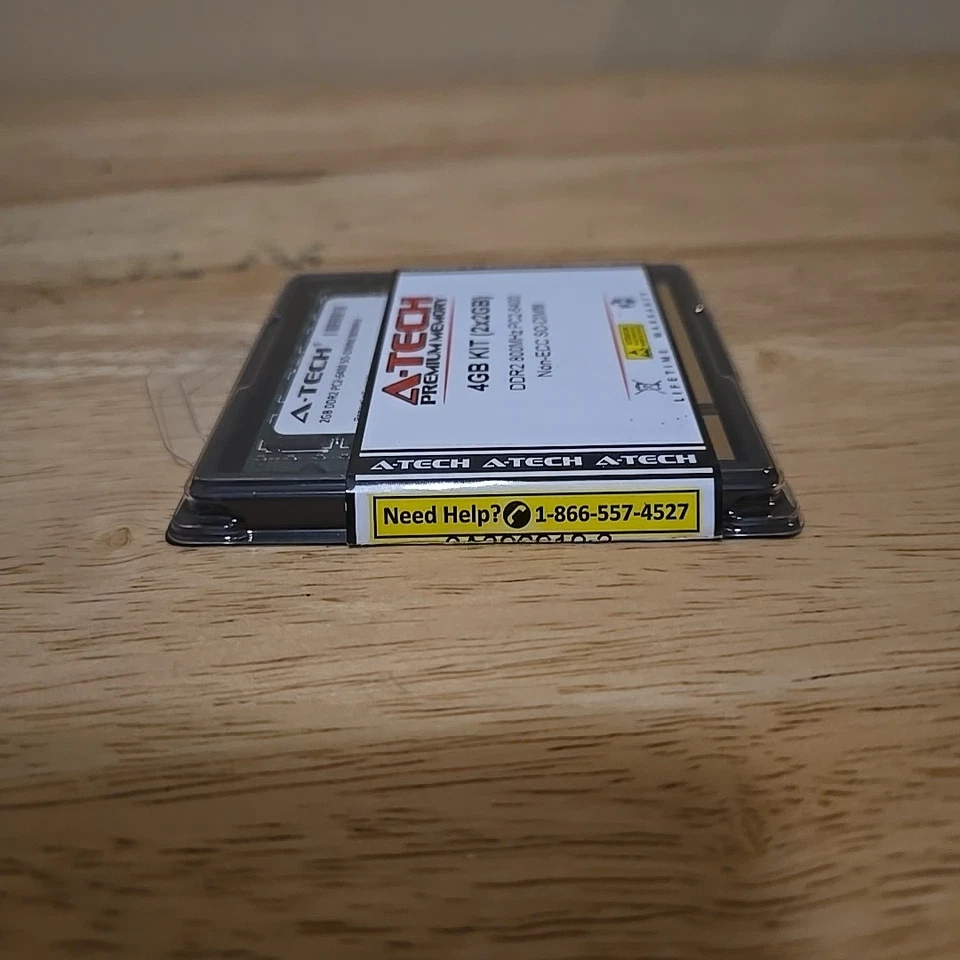 DDR2 Laptop Memory RAM 4GB Kit (2x2GB) 800MHz PC2-6400 Non-ECC A-TECH W 2 Extras - Image 4 of 4