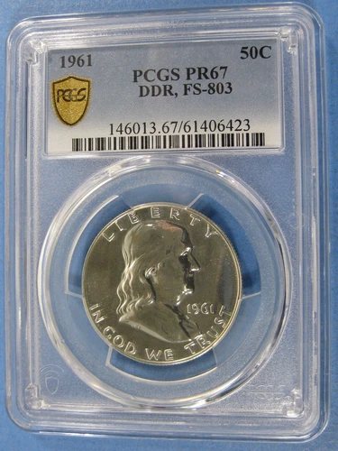 1961 Proof Franklin Half Dollar PCGS PR 67 DDR FS-803  #6423