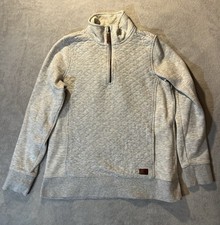 L.L. Bean Women's Gray Quilted Quarter Zip Sweatshirt Size Small Reg S 