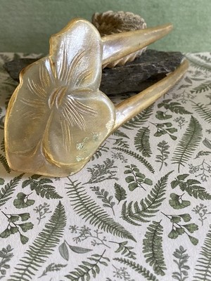 ALTER KAMM 2-ARMIG BRÖTCHEN HAARFRISUR 1900er JUGENDSTIL BLUME