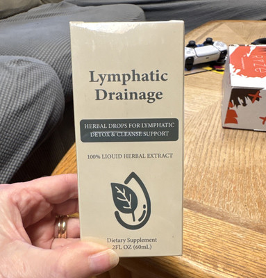Lymphatic Drainage Herbal Liquid Drops Detox & Cleanse Support 2 fl oz Exp 10/27