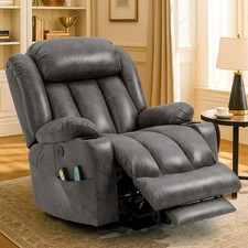 Large Power Lift Recliner Chair Overstuffed Wide Recliner with Massage and Heat