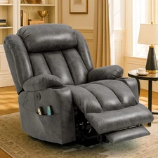 Large Power Lift Recliner Chair Overstuffed Wide Recliner with Massage and Heat