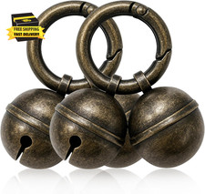 Pet Collar Bell Set for Dogs and Cats, 2-Pack Copper Jingle Bells with Clips, 4-