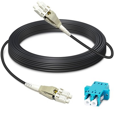 Outdoor Armored Fiber Optic Cable 50 ft LC-LC - 40GB 10GB Multimode Duplex Multi