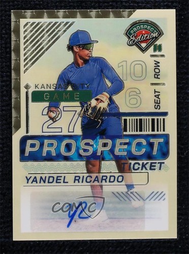 2024 Prospect Edition Gold Vinyl Prizm Signatures 1/1 Yandel Ricardo Auto ry2