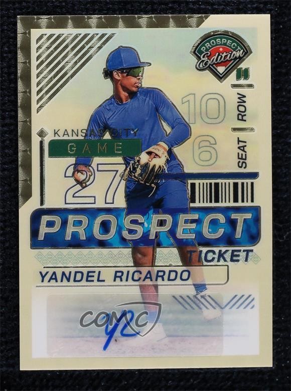 2024 Prospect Edition Gold Vinyl Prizm Signatures 1/1 Yandel Ricardo Auto ry2