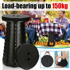 Folding Stool Seat Portable Retractable Telescopic Camping Fishing Travel Chairs