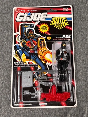 1992 GI Joe Battle Corps COBRA COMMANDER MOC (Nice card and bubble)