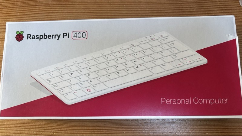 Raspberry Pi 400 and Official USB C Power Supply.