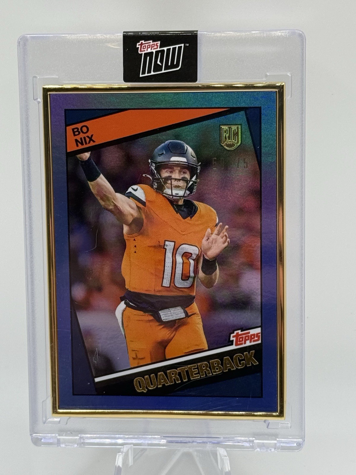 Bo Nix Topps Now Rookie Campaign #20 Gold
