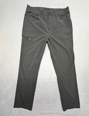 Simms Men s Fishing Cargo Pants Nylon Lightweight Gray 36x30 Straight Leg