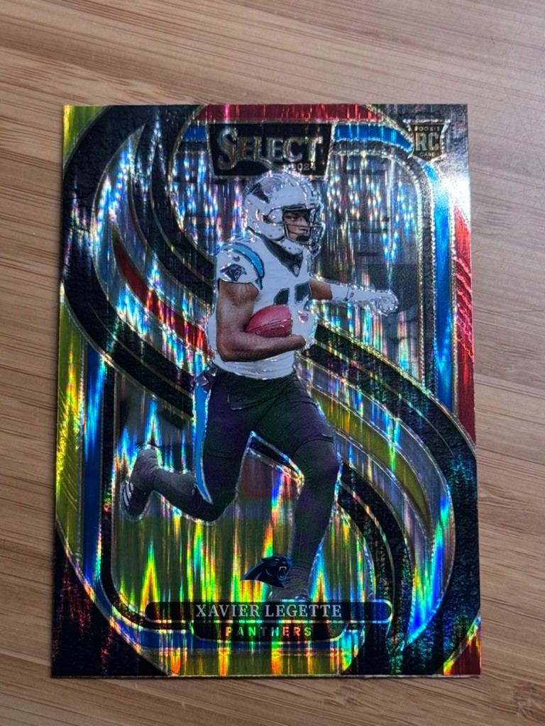 Xavier Legette 2024 Panini Select - RC Premier Red & Yellow Shock Prizm #101