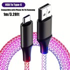 Type-C to USB Multi-Coloured RGB Flowing LED Cable Charging Multi Charger
