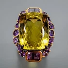 Jewellery 30 ct+ Natural Lemon Quartz Ring 925 Sterling Silver Size 8 /R473286
