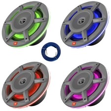 BayBoat: 4x JBL JBLMARSPKSD82MGAM 8" 500W Max 3-Way RGB LED Speakers, Wire