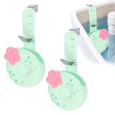 2-Pack Silicone Toilet Tank Tablet Holder with 2-Pack Adjustable Hook, Green