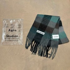 Acne Studios Vally Large Check Scarf Gray Alpaca Wool NWT Italy