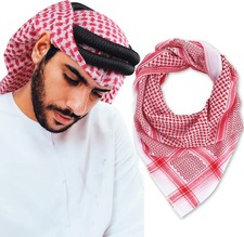 Head Scarf Keffiyeh Shemagh Turban Wrap 55 55inches, B- Red