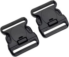 Replacement Buckle System for 2-1/4In Duty Belt, Triple Lock,2-Pack, Black