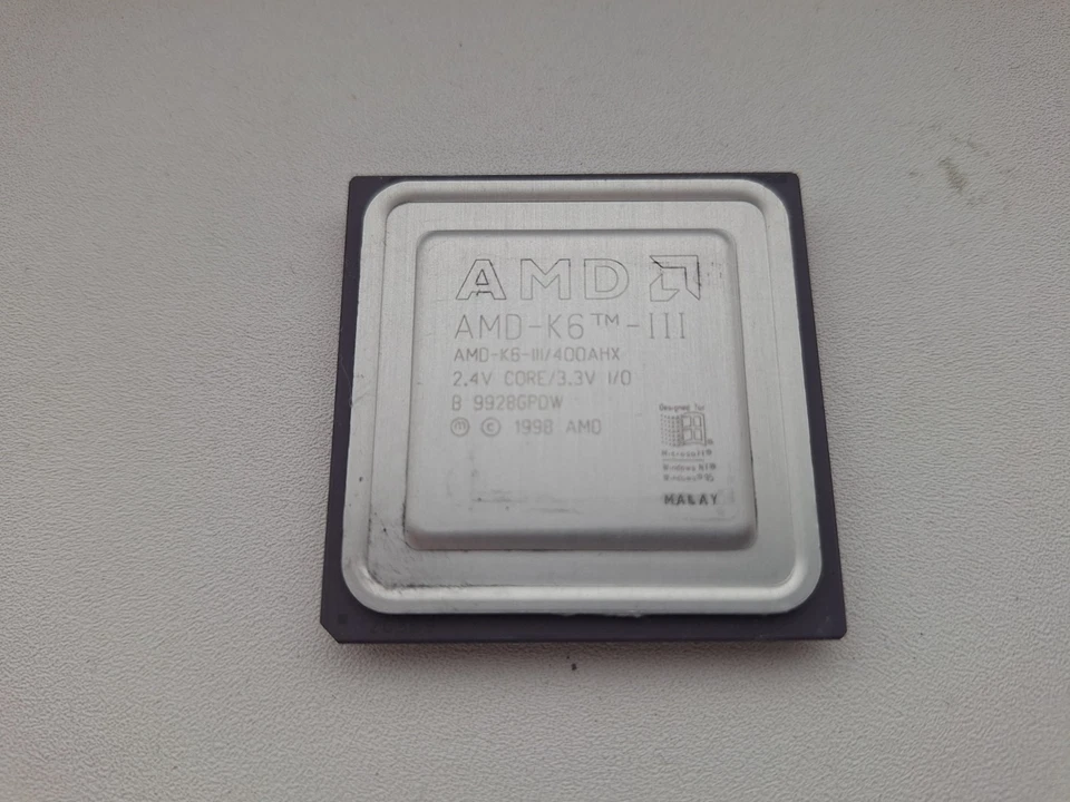AMD K6-3 400AHX AMD-K6-III/400AHX rare vintage CPU GOLD - Image 3 of 4