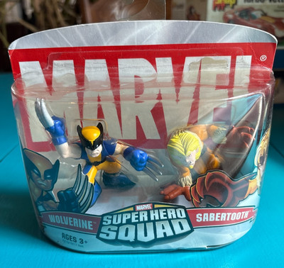 Marvel Super Hero Squad Wolverine Sabretooth 2-Pack Hasbro X-Men 2006 Sealed