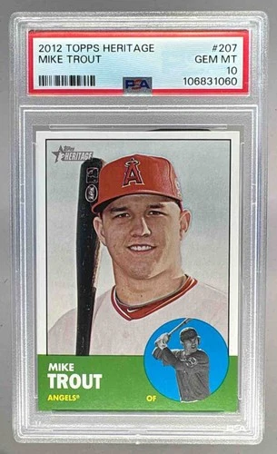 106831060 Mike Trout 2012 Topps Heritage #207 PSA 10