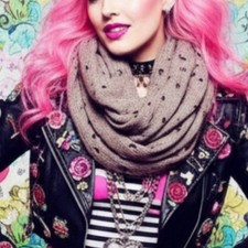 NEW Betsey Johnson Infinity Scarf Distressed Gray Fun GIFT