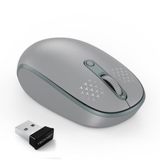 Quiet Wireless Computer Mouse Grey 2.4G USB Receiver
