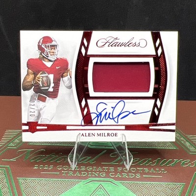 National Treasures Collegiate Flawless Rookie Patch Auto Ruby Jalen Milroe /20