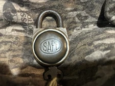 Antique Safe Padlock With Key And Works