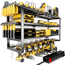 420LB Capacity Power Tool Organizer with Charging Station & 6 Outlets | Quick...