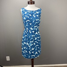 Anthropologie Tabitha Watercolor Gems Blue Dress Sz 6 Cottagecore