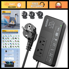 1600W Voltage Converter 220V to 110V, Pure Sine Wave, Travel Adapter for US Appl