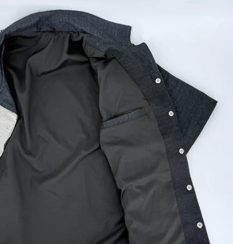 Novamen Tapestry Lion Jacket L Woven Graphic Black Denim Look Streetwear Shacket image 14