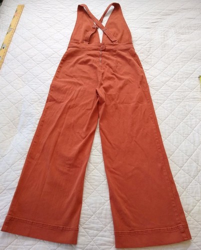 Dollhouse Deep V top salopette donna arancione ruggine autunno denim taglia 13/14 - Foto 2 di 16