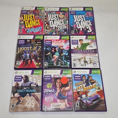 Lot Of 9 Xbox 360 Kinect Games JUST DANCE 3 2015 CENTRAL Disney Party Fitness