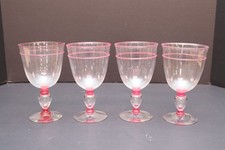 SET 4 bicchieri da vino vintage in vetro veneziano di Murano fatti a mano calici calici 6"