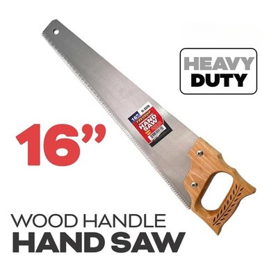 16'' Wood Handle Hand Saw Heavy Duty Hand Tool for Woodworking Cutting Carpentry