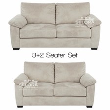 Amalfi Cream Plush Velvet Corner Sofa Large 5 Seater Full Back