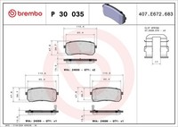 Brembo Bremsbelagsatz, Scheibenbremse P 30 035 FüR KIA Hyundai
