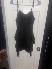 Black SHEIN Elegant Dress With Silver Rhinestone Size 6