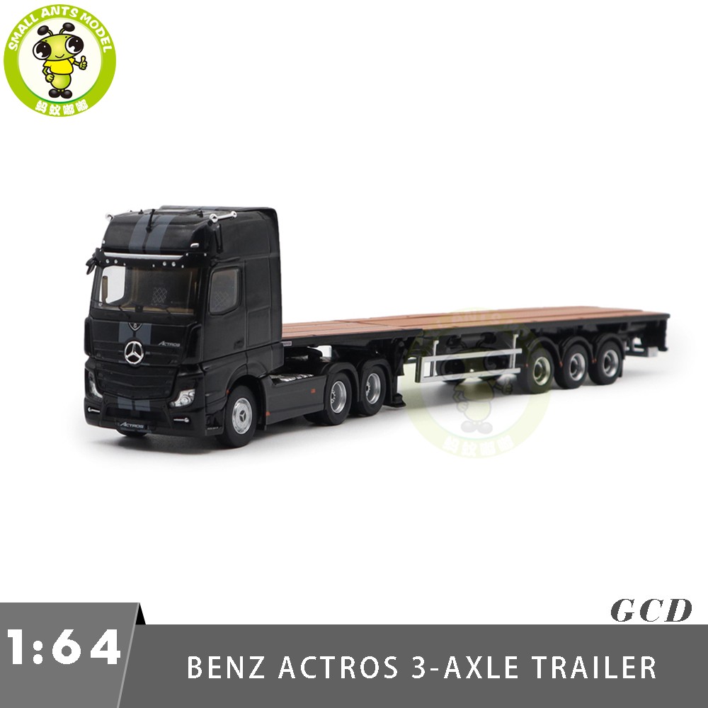 1/64 GCD Benz Actros Gigaspace Black Trailer Truck Diecast Model