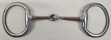 Horse D Ring Egg Butt Snaffle Bit 5" Stainless Steel Mouthpiece Copper Inlay
