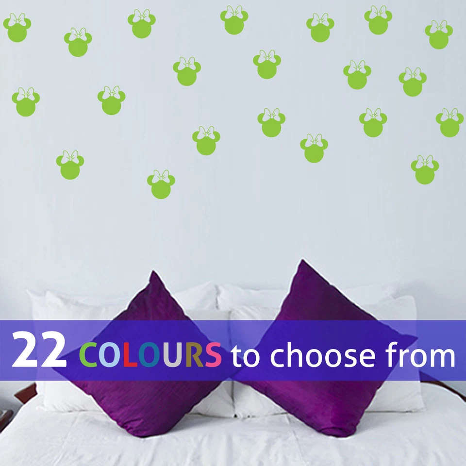 MINNIE MOUSE head pack ears 3 in inch wide wall art sticker decal disney nursery - Image 4 of 4